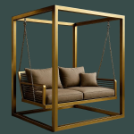 Премиум качели с металлическим кубическим каркасом и мягкими подушками