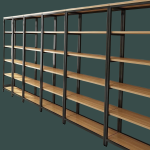 Модульный стеллаж лофт с металлическим каркасом и деревянными полками