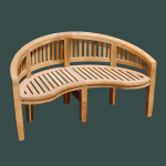 Угловая круглая скамья из массива дерева