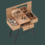 Туалетный столик-органайзер из массива с подъемной крышкой и зеркалом