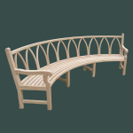 Полукруглая садовая скамья с арочной спинкой