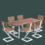 Обеденный комплект металл дерево Z-образные стулья