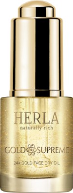 Сухое лифтинг-масло для лица Золото HERLA Gold Supreme 24k gold face dry oil, 15 мл