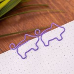 Закладка - скрепка “Animal pig”, purple
