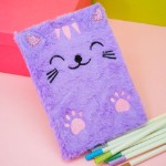 Блокнот плюшевый “Cat”, purple mix