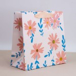 Пакет подарочный (S) “Wonderful pink flowers and green leaves”, (22*22*10)
