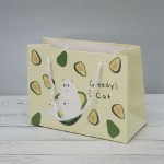 Пакет подарочный (XS) “Greedy cat avocado”, green (19.5*14.5*10)