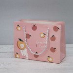 Пакет подарочный (XS) “Greedy cat peach”, pink (19.5*14.5*10)