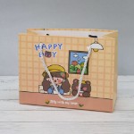 Пакет подарочный (XS) “Happy day bear”, beige (19.5*14.5*10)