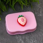 Контейнер для линз “Horizontal strawberry”, pink