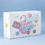 Коробка складная подарочная “HAPPY B DAY”, white (28х18,5х9,5 см)