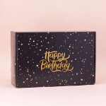 Коробка складная подарочная “HAPPY BIRTHDAY”, black (28х18,5х9,5 см)