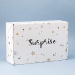 Коробка складная подарочная “Surprise”, white (28х18,5х9,5 см)