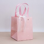 Пакет подарочный (XS) “Pink heart many”, white (14.5x19*14.5)