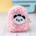 Кошелёк меховой “Panda head”, light pink