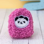 Кошелёк меховой “Panda head”, dark pink
