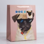 Пакет подарочный (S) “Thug life”, dog pink (18*23*10)