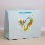 Пакет подарочный (M) “Be mine heart”, blue (32*25.5*15)