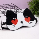 Маска для сна “Heart cat”, black-white