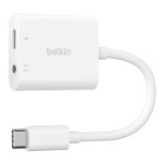 Belkin RockStar 3.5mm Audio + USB-C Charge Adapter, белый