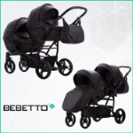 Коляска для двойни Bebetto42 Comfort PRO (100% экокожа)