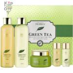 Deoproce Premium Green Tea Total Solution Skin Care 3 Set - Увлажняющий премиум набор с Зелёным Чаем.