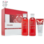 Farm Stay Collagen Essential Moisture Skin Care 3 Set - Набор средств по уходу за кожей с коллагеном,  (тонер, эмульсия, крем).