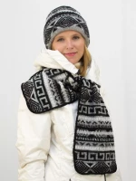 Комплект зимний женский шапка+шарф Зима (Цвет черный)