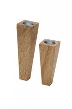 Магнитные подсвечники для высоких свечей набор 2шт, дуб
