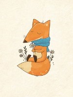 Эко-открытка “Лисичка в шарфе”