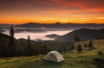 Эко-открытка “Палатка в горах”
