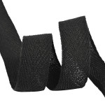 Тесьма киперная 20 мм хлопок 3,97г/м арт.ЛКЭ-20ЧХ-50 цв.черный уп.50м