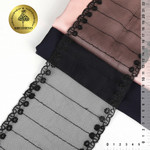 Kruzhevo Кружево на сетке арт.TBY 10241 шир.130 мм цв.черный уп.13,71м TBY.10241.КС.ЧЕР