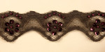 TBY Кружево-трикотаж арт.ТВД-043353C с бисером и пайетками шир.45мм цв.коричневый уп.20м ТВД.043353C.ТР.КО.20