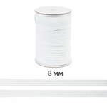 Резинка TBY вязаная Стандарт 8мм белый 3,9г в инд.упаковке бобина 100м