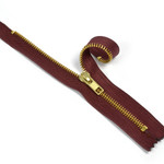 Молния Mzip джинсовая золото №5, 18см н/р цв.F179 т.бордовый уп.50шт