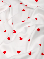 Ткань шелк Армни 90г/м 97% ПЭ 3% Спандекс шир.150смарт.TBYArm-hrt1 цв.белый сердечки рул.25м