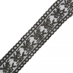 TBY Кружево на сетке арт. J10346 шир.35мм цв.черный уп.13,71м TBY.J10346.ЧЕР