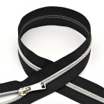 Молния Mzip спираль №5 декор. 80см цв.F322/СЕР черный уп.50шт