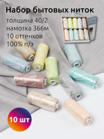 IDEAL Набор бытовых ниток  40⁄2 366м 100% п/э, MIX PE, ассорти 2 уп.10шт 40⁄2.IDEAL.АССОРТИ2