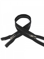 Молния Mzip мет. №8 черный никель шлиф.звено, 2 замка, 75 см цв.F322 черный уп.50шт