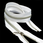 Молния Mzip пласт. №5 декор. 70см замок N-5127 цв.БЕЛ/СЕР уп.50шт