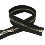 Молния Mzip мет. №5 никель шлиф.звено, 50 см цв.F322 черный уп.50шт