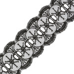 Kruzhevo Кружево на сетке арт.TBY G1045 шир.50мм цв.черный уп.13,71м TBY.G1045.ЧЕР