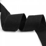 Лента-тесьма 30мм киперная 7,8г хлопок TBY.CT цв.F322 черный уп.50м