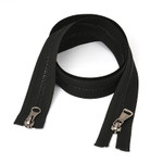 Молния Mzip мет. №5 черный никель шлиф.звено, 2 замка, 110 см цв.F322 черный уп.50шт