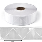 Лента светоотражающая (катафотная) Треугольники TBY отр.R100 шир.50мм арт.SV.K50g цв.серый уп.50м