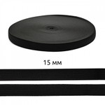 Резинка TBY вязаная Стандарт 15мм черный 3,9г в инд.упаковке рул.40м