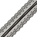 Kruzhevo Кружево-трикотаж арт.TBY 186-2 шир.35мм цв.черный уп.22,86м TBY.186.2.ЧЕРНЫЙ