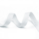 Лента-тесьма 10мм киперная 2г полиэстер TBY цв.F101 белый уп.50м